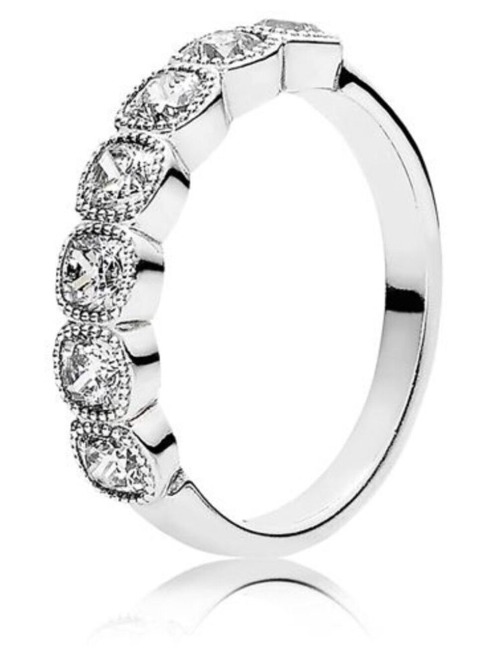 Pandora Alluring Cushion Ring Clear CZ Sterling Silver S925 ALE Size 7 1/2